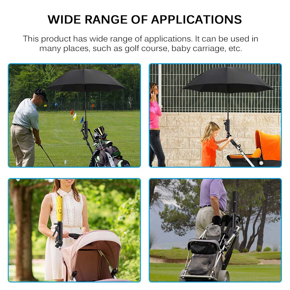 Golf Adjustable Angle Lock Umbrella Trolley Double Lock Connector Stand Golf Cart Rotating Umbrella Stand Umbrella Stand Golf