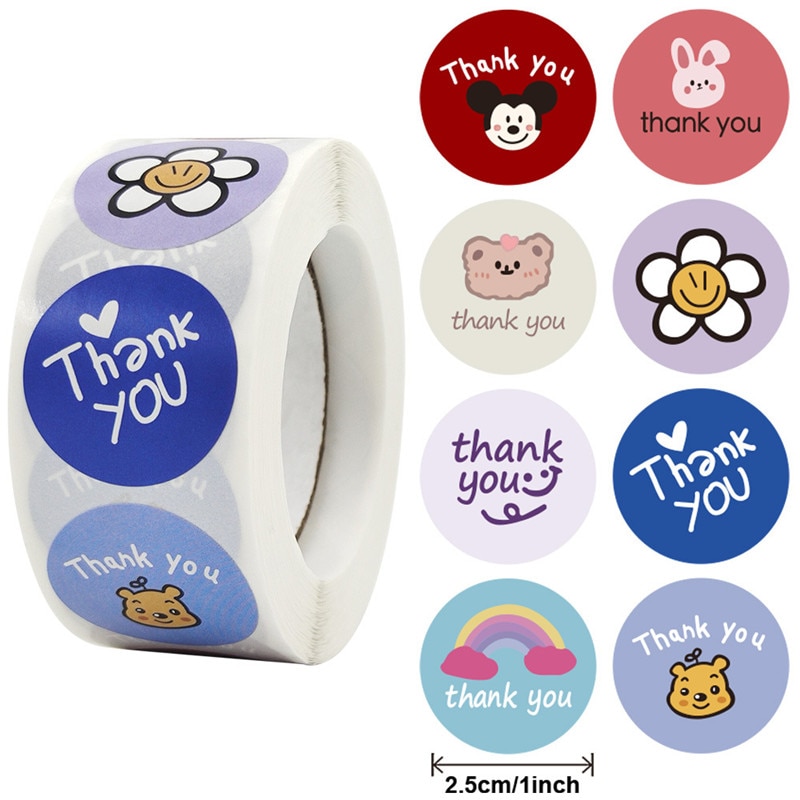 1 Inch Cartoon 1 Inch Cartoon Patroon Dank U Sticker Leraar Belon... – Vicedeal