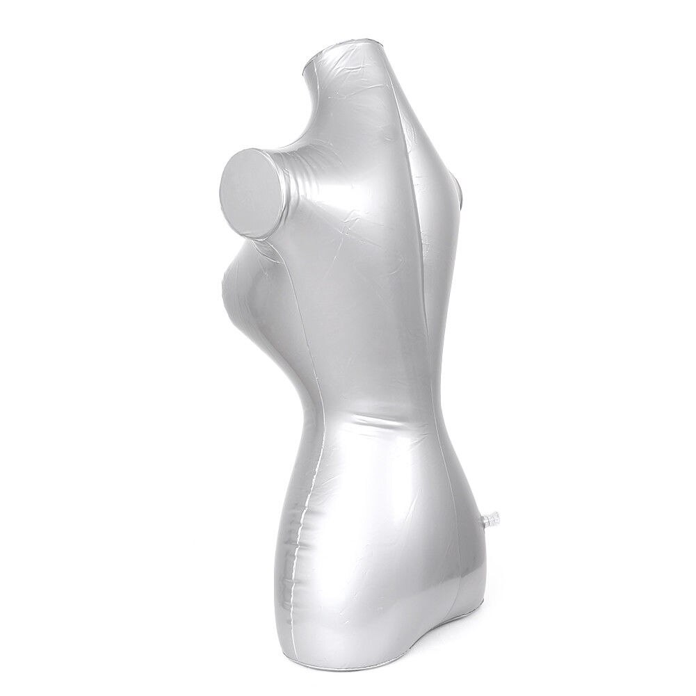 Female Tailors Body Form Mannequin Display Dummy Torso Inflatable Hang Silver woman Mannequin Display PVC 72cm/28 inch