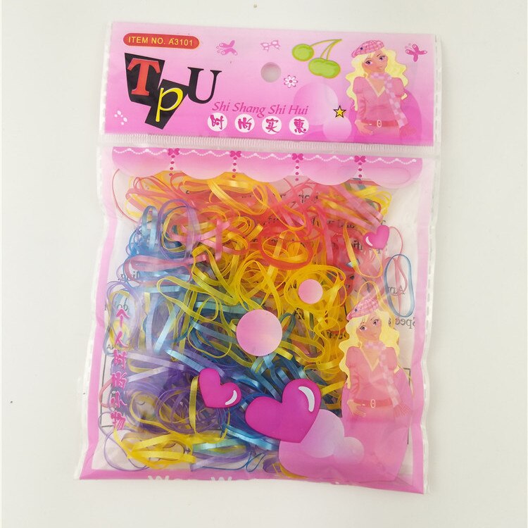 2500Stck/100 0Stck/100Stck/Pack Einweg freundlicher Haar Bands Mädchen Nette Elastische Gummi Band Seil Kind Haar Zubehör Stirnband: 4