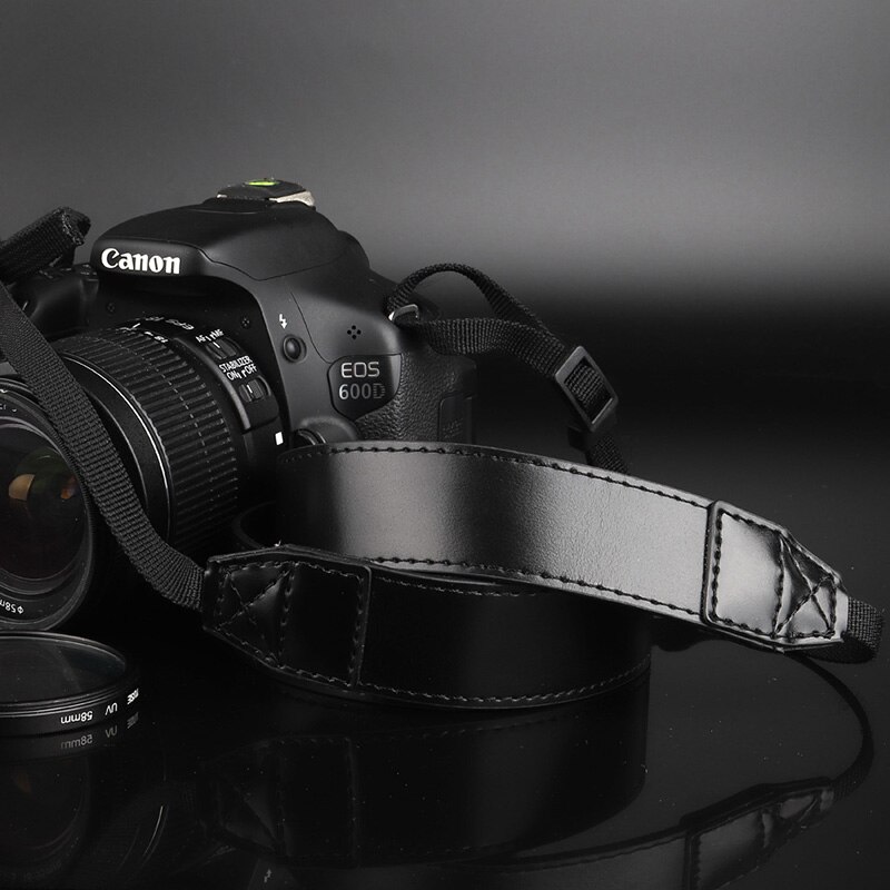 Courroie d'épaule en cuir pour appareil photo reflex numérique pour Canon EOS rebelle SL2 SL1 T100 T7 T7i T6i T6s T6 T5i T5 T4i T3i T3 T2i T1i XT: Black