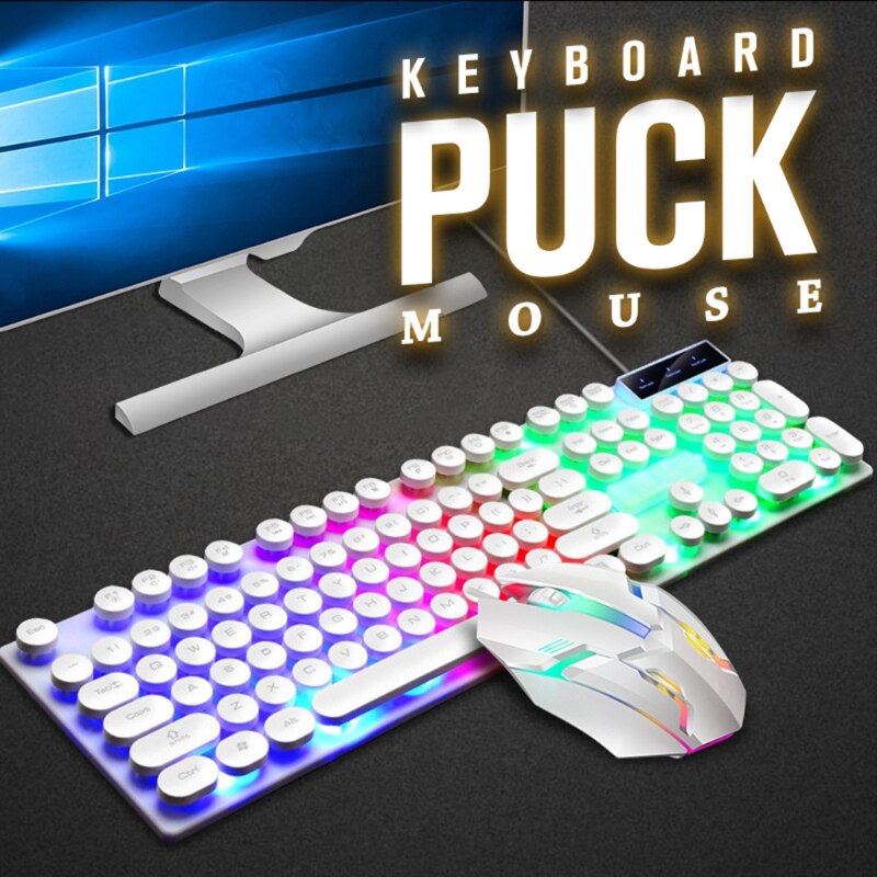 1 Set USB Interface Standard 108 keys Wired Keyboard And Wired Mouse Luminous Mechanical Gaming Keyboard