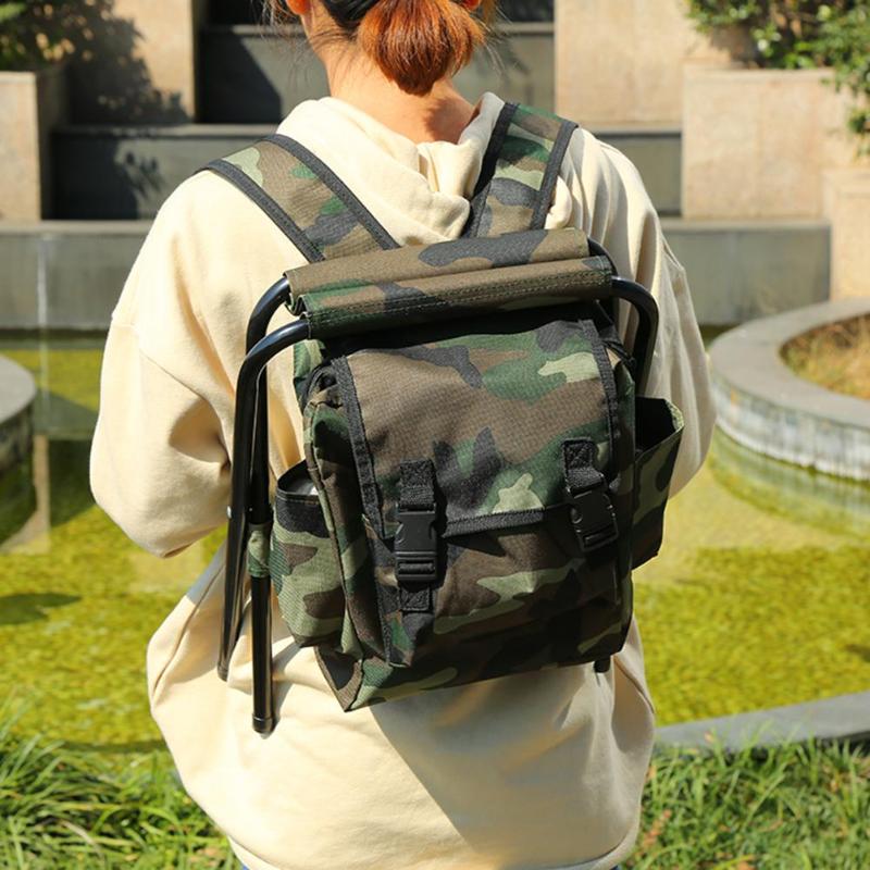 Foldable Fishing Chair Stool Camping Backpack Oudoor Travel Shoulder Sport Tackle Bag Fishing Accessories