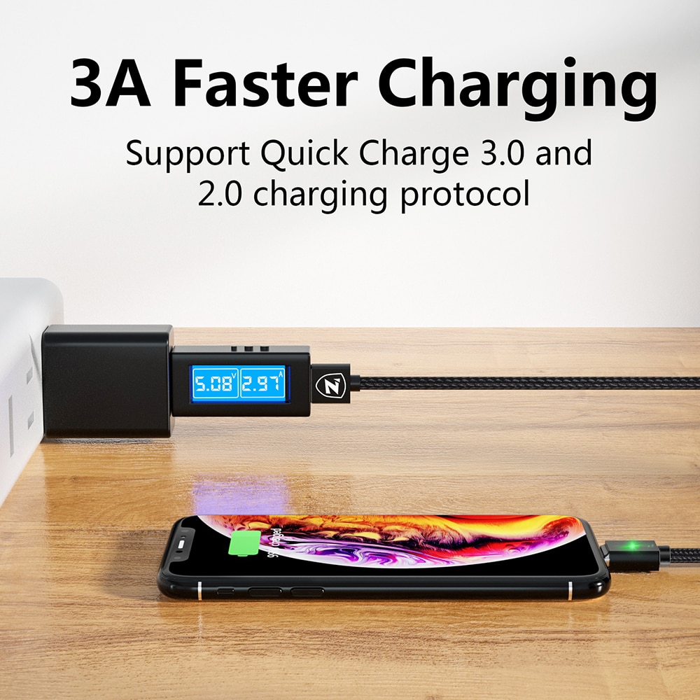 Zrse 3a magnetische kabel voor iphone samsung snel opladen micro usb-kabel type c kabels voor huawei oneplus xiaomi redmi note 7 k20