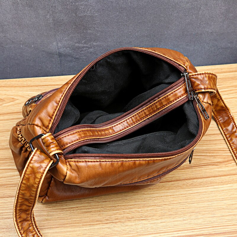 Dame skuldertasker vintage messenger taske til kvinder pu læder bøttetasker dame håndtasker crossbody taske til dame shopping