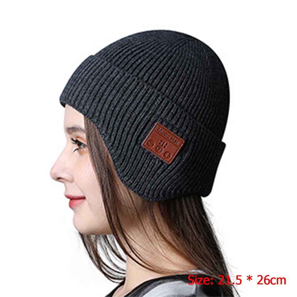 Gorro Unisex con tapa para cubrir las orejas, auriculares inalámbricos con micrófono, extraíble, Compatible con Bluetooth 5,0, sombrero de música: Grey
