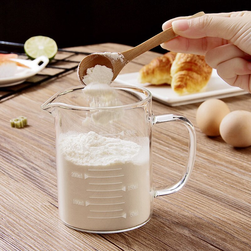 Glazen maatbeker met schaalverdeling hoge temperatuur magnetron thuis keuken bakgereedschap transparante maatbeker jinxi