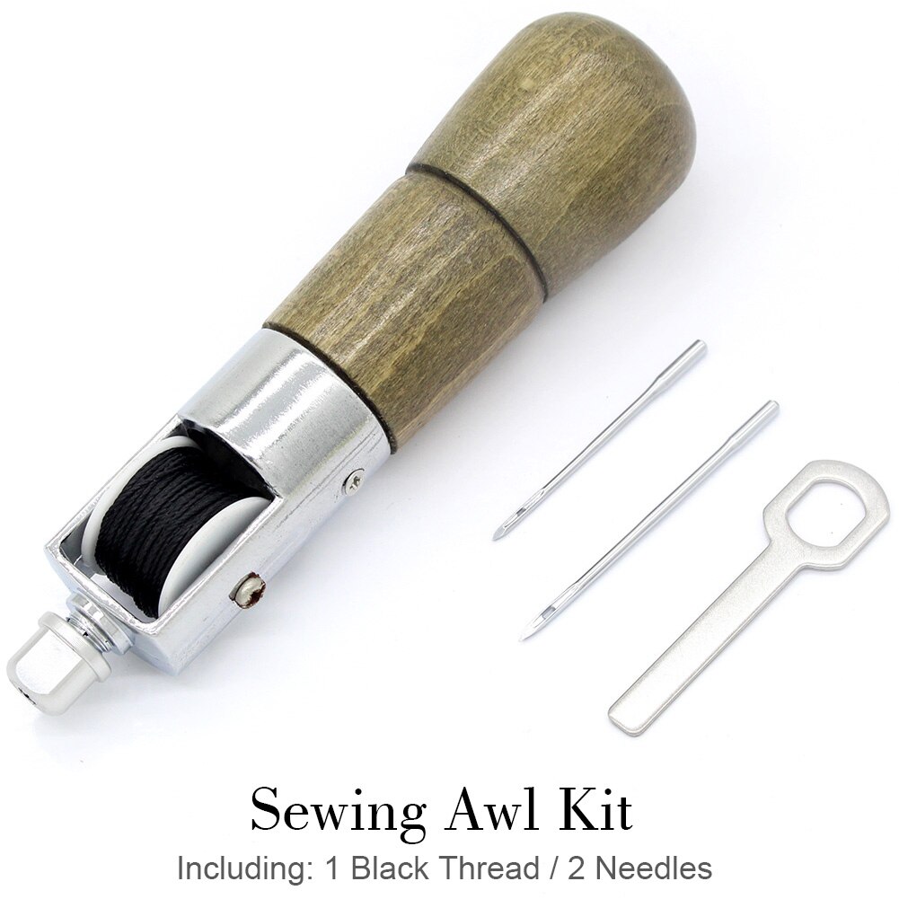 DIY Shoe Repair Leather Supplies Craft with Needle Waxed Thread Leathercraft Accessories Stitching Awl Tool Kit Sewing Machine: PG08A