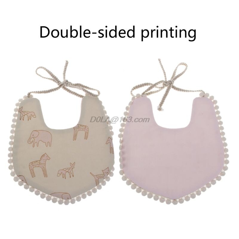 Baby Boy Girl Newborn Bibs Waterproof Tassel Saliva Towel Burp Cloth Floral Double-Sided Print Feeding Boys Girls Bandana