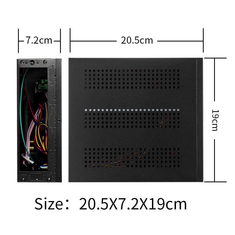 Realan G3 Silver Mini ITX Desktop Tower With Power Supply, 6 COM Ports SGCC 0.5mm Computer Tower Case