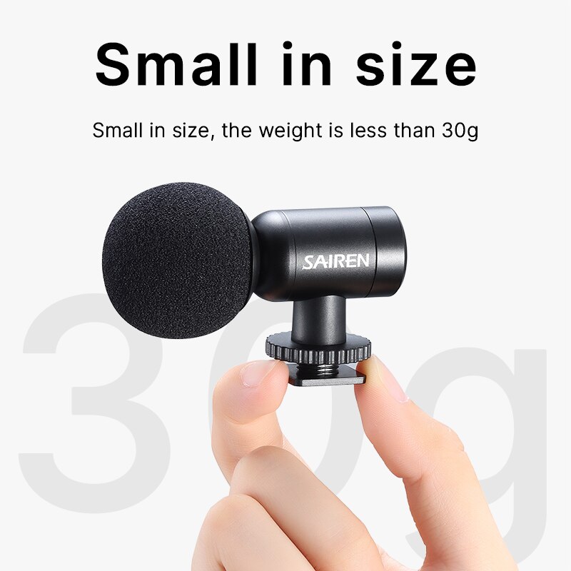 Sairen Nano Interview Mikrofon Vlog Mini Mic Stimme Aufnahme Studio Mic für iPhone Android Telefon DSLR GoPro 8/7/6/5/4 Insta360