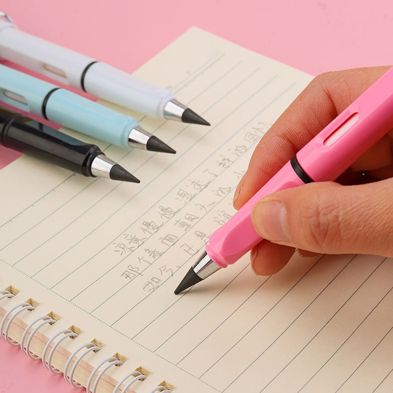 Packof 12 Fountain Pen-like Inkless Pens Set Everlasting Pencil Signing Pen for Beginner Student Sketching Drawing