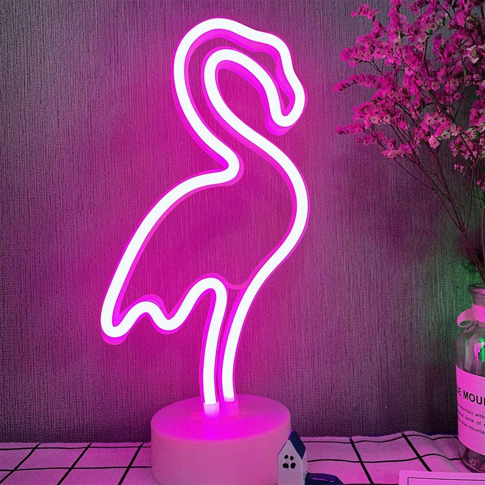 Kaktus lys led neon vegglampe batteri neon lys skilt flamingo kokosnøtt måne lampe for hjemmet barnerom festlig jul: Flamingo
