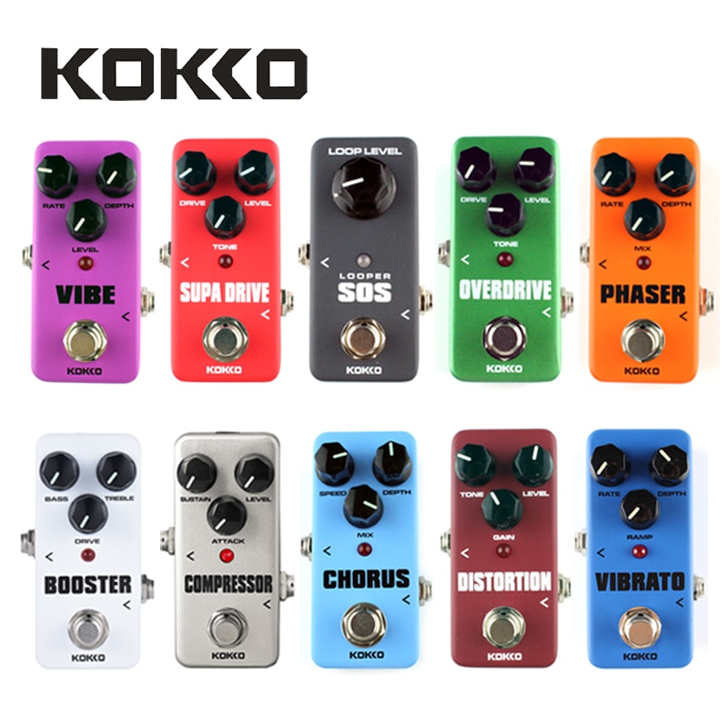 Kokko minipedaali kannettava kitaraefekti pedaali overdrive,ajastin,sos,boosteri,supa drive,distortion,chorus,space,vibrato,kompressori