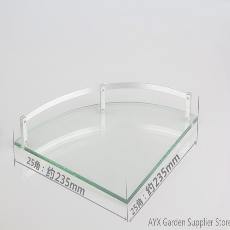 Baderomsglass badekar dusj trekantet hylleholder arrangør enkeltlags baderomshyller i moderne stil: 25cm