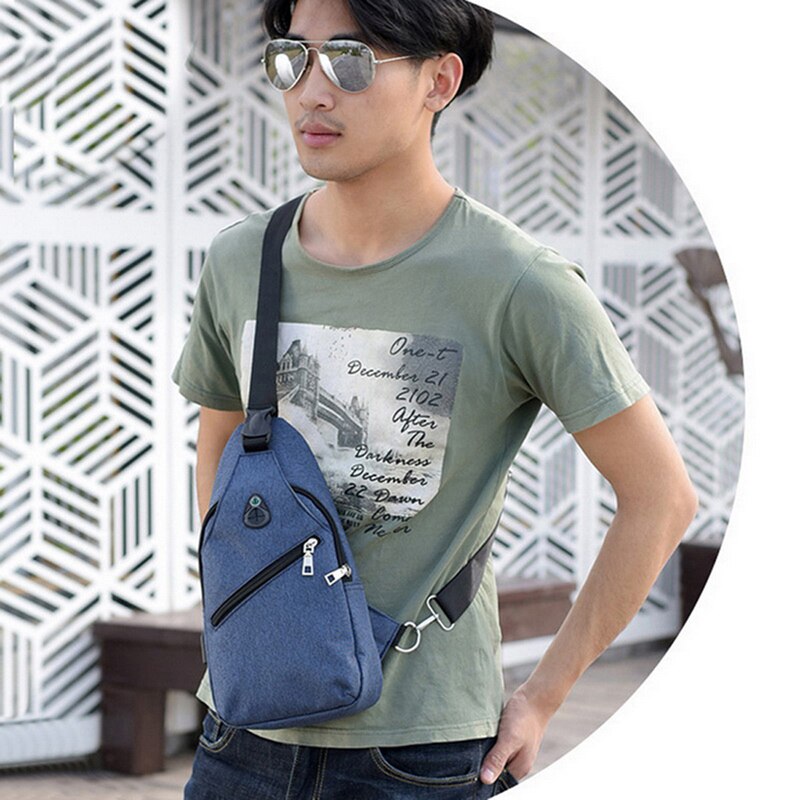 DIHOPE männer Brust Tasche Telefon Tasche Messenger Sport Multi-funktion Schulter Handtasche Persönliche Schulter Anti-diebstahl Tasche: Blue 1