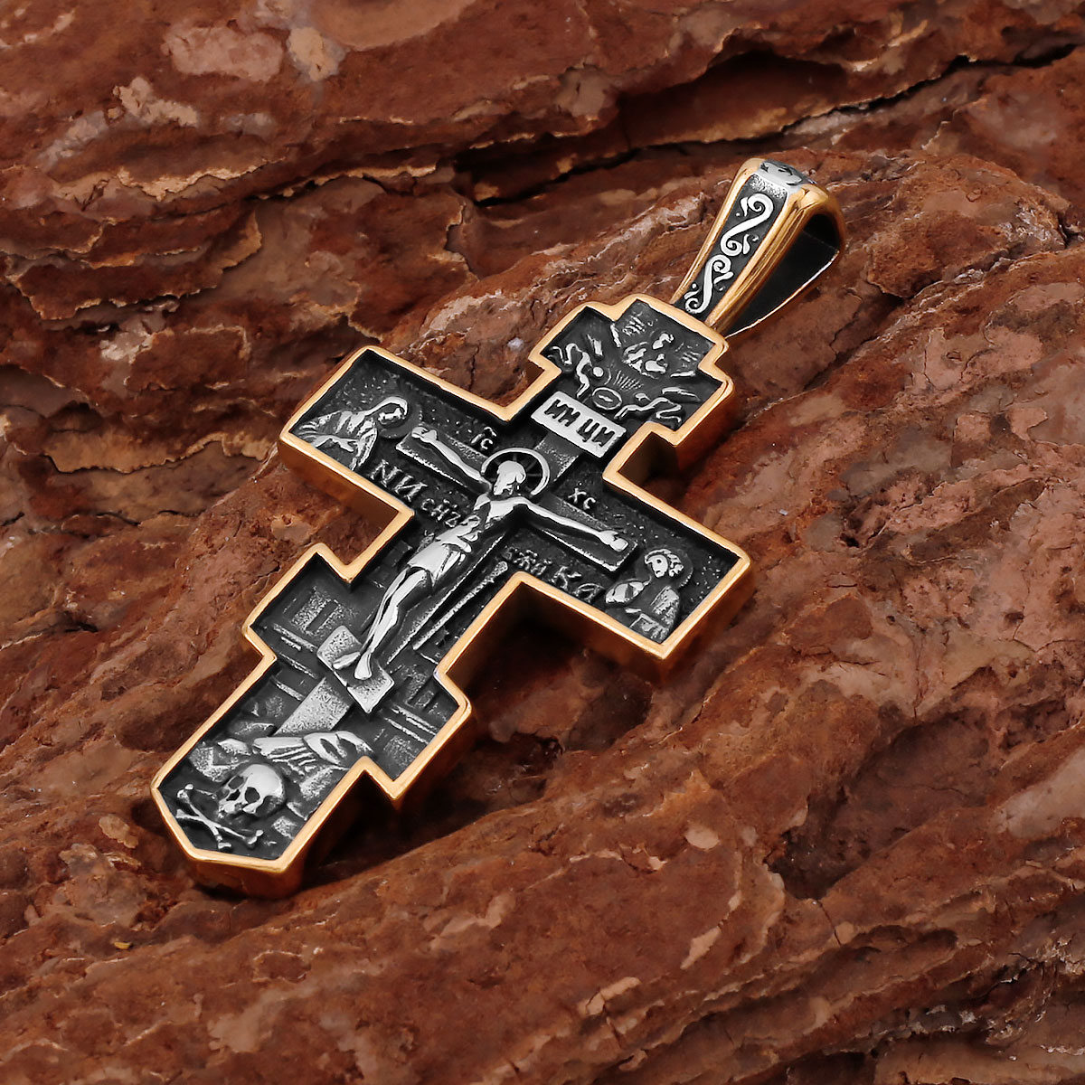 Vintage roestvrijstalen religieuze kruisketting mannen vrouwen christelijke Jezus hanger gemengde gouden kleur ketting sieraden cadeau