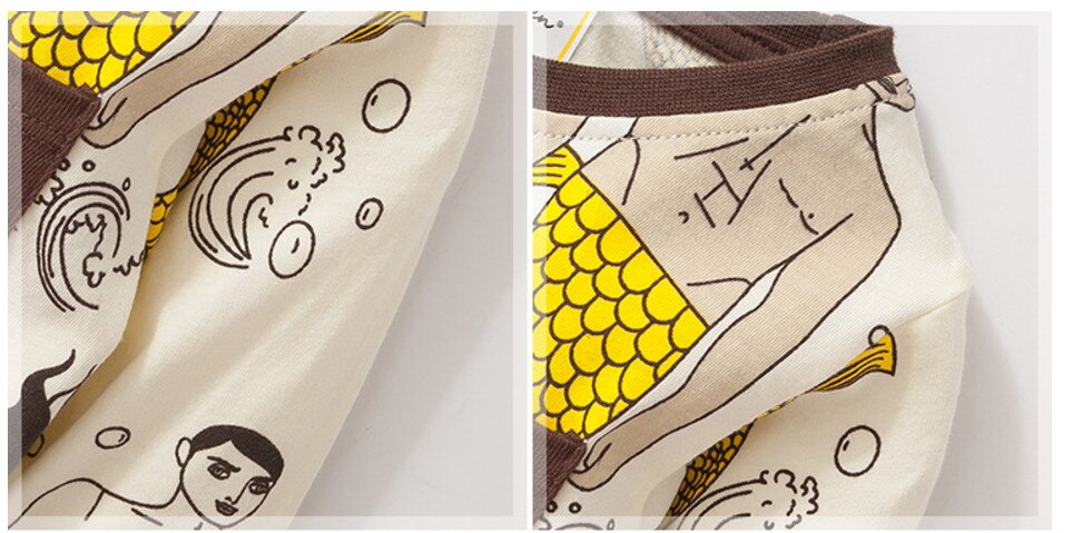 Wenig maven kinder baby jungen kleidung herbst jungen baumwolle langarm tops meerjungfrau print t shirt 51171