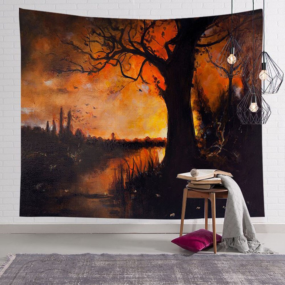 Skelet pompoen print hangend wandtapijt slaapkamer wandkleed tapijt halloween decoratie gebruikt als wandtapijt bankhoes deken