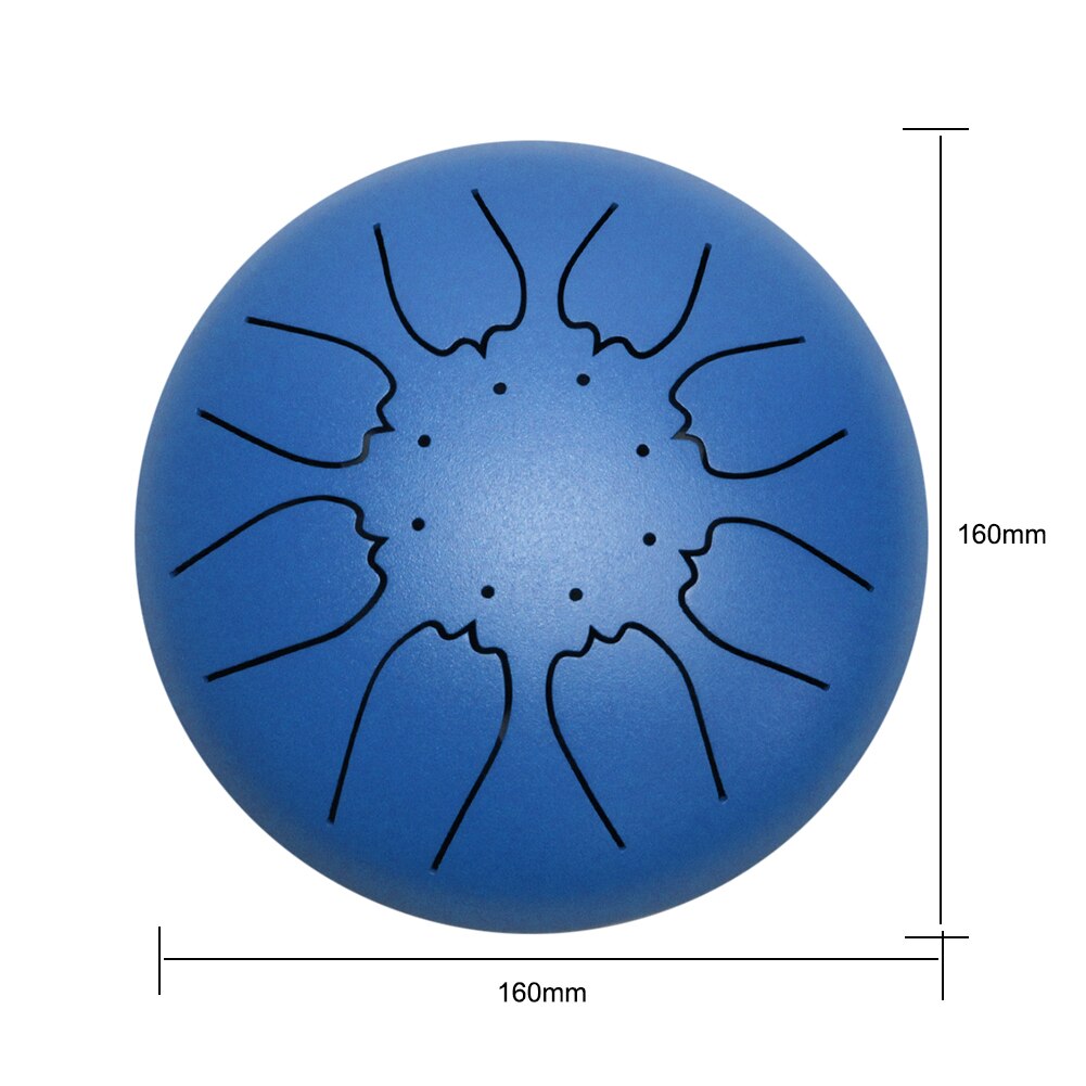Steel Tongue Drum 6 inch 8 Tune Hand Pan Drum Set Tank Hank Drum with Drumstick Pad Carrying Bag Percussion Instrument