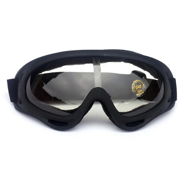 Anti-condens fietsbril ski tpu beschermingsbril buitensport stofdicht beveiliging windscherm veiligheidsbril anti-uv: Zwart