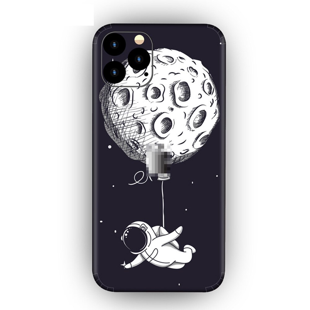 Śliczne kolorowe tylne naklejki na iPhone 11 Cartoon Phone Protector skórki cienka tylna folia dekoracyjna: Ciemnoszary