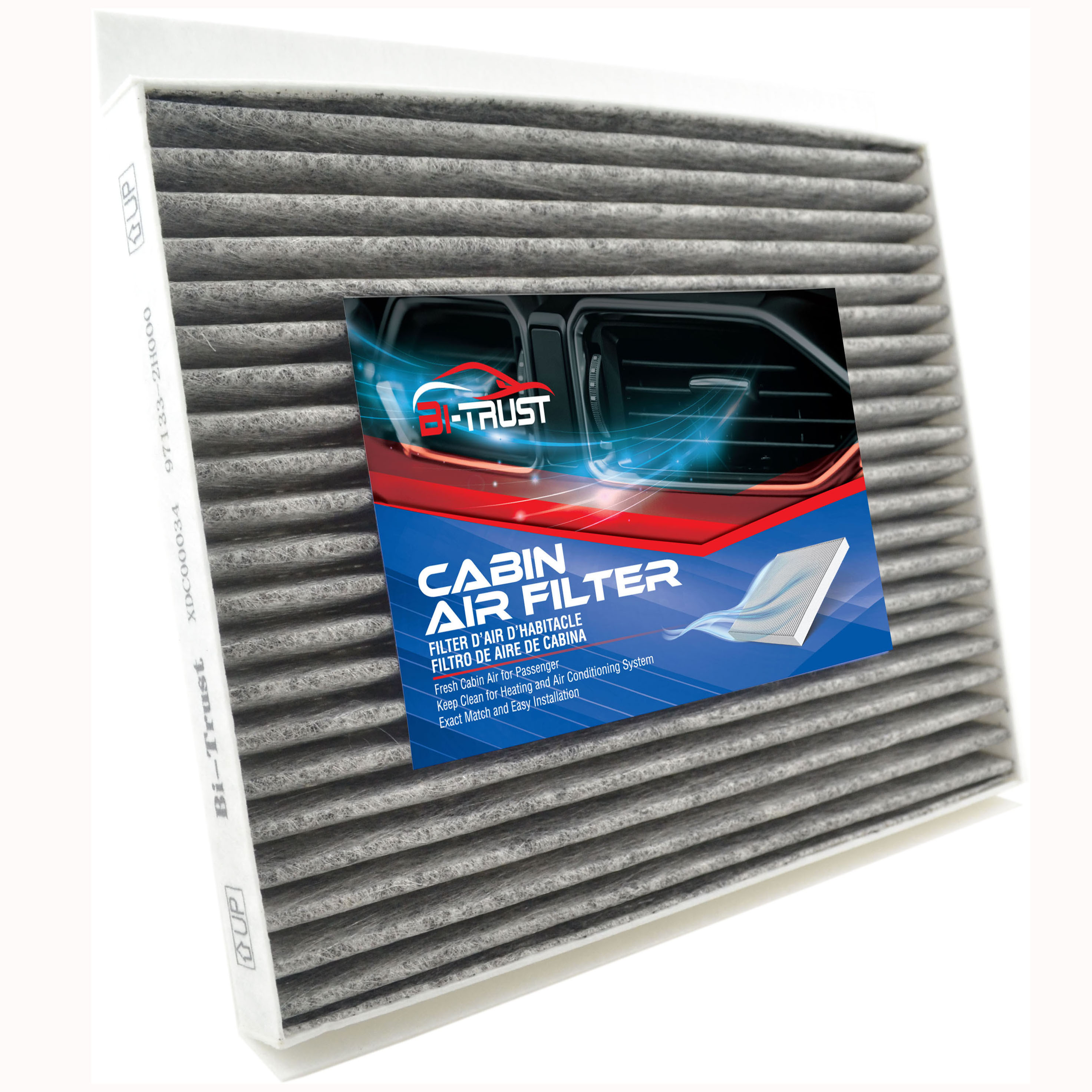 Filtro de ar da cabine bi-confiança, substituição de carbono ativado para hyundai accent elantra coupe gt/kia forte koup5 rondo cf28