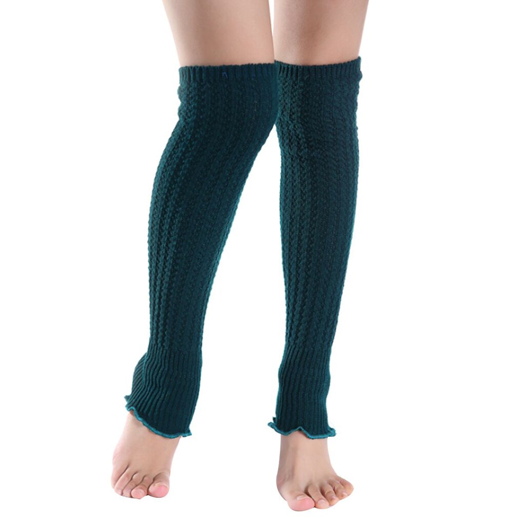 Kvinder strik tights tåløse ben varmere peplum flæse lange crop støvler luv pige strømpe kvinder varm knæ høj vinter strik strømpe: Nr. .4
