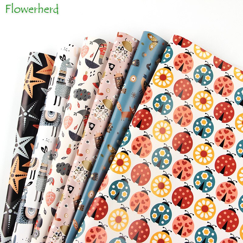 50x70CM Cute Paper Cartoon Toy Wrapping Paper Birthday Wrapping Paper DIY Student Dormitory Wallpaper Bag Book Paper