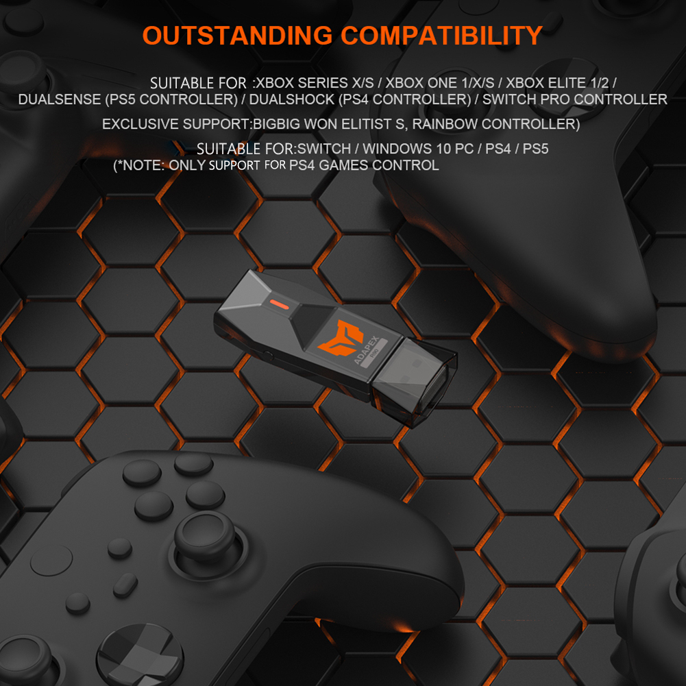 R90 R100 Profi USB Empfänger kabellos Adapter für PS4 PS5 Xbox Serie Schalter Regler Bluetooth Adapter Gamepad Konverter