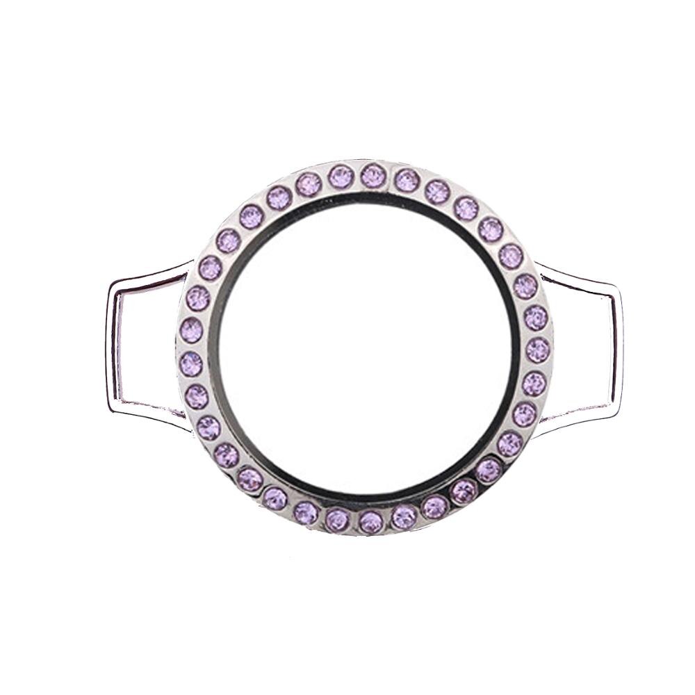5 Stks/partij Drijvende Living Memory Glas 30Mm Medaillon Voor Pu Lederen Enkele Of Dubbele Wrap Armbanden Drijvende Charms Vrouwen sieraden: L102-purple-3 glass