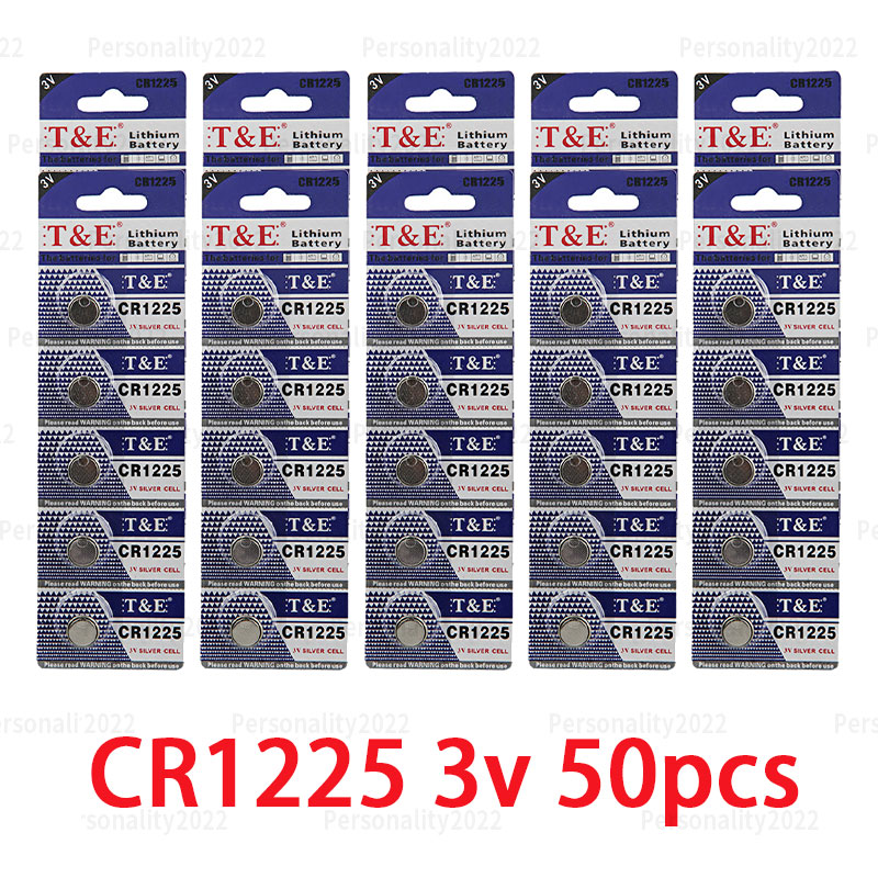 5-50PCS CR1225 3V Lithium Button Battery DL1225 ER1225GP BR1225 Coin Cell for Watch Thermometers Toy Car Key Timer Batteries: green