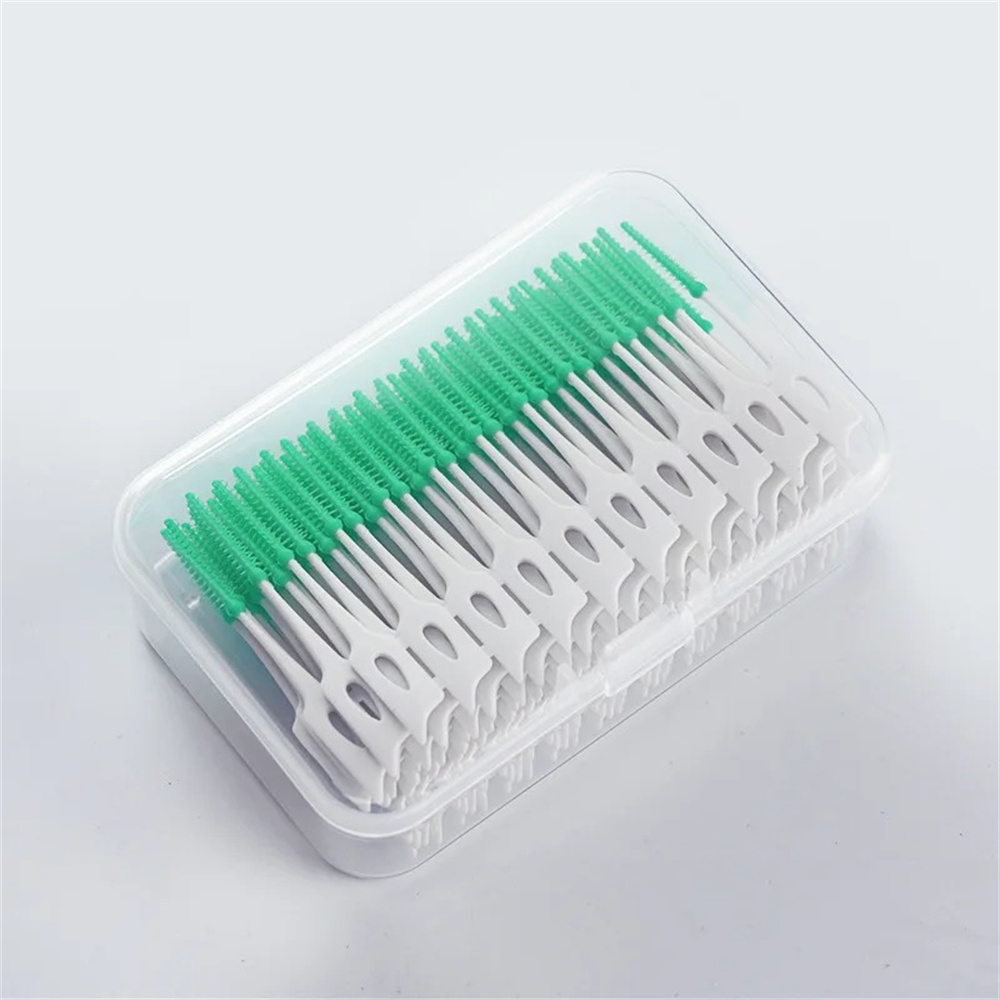 Silikon Interdentalbürsten Super Weiche Zahn Reinigung Pinsel Zahnpflege Zahnseide Zahnstocher Oral Werkzeuge 150 Stücke 200 Teile/satz: Silber