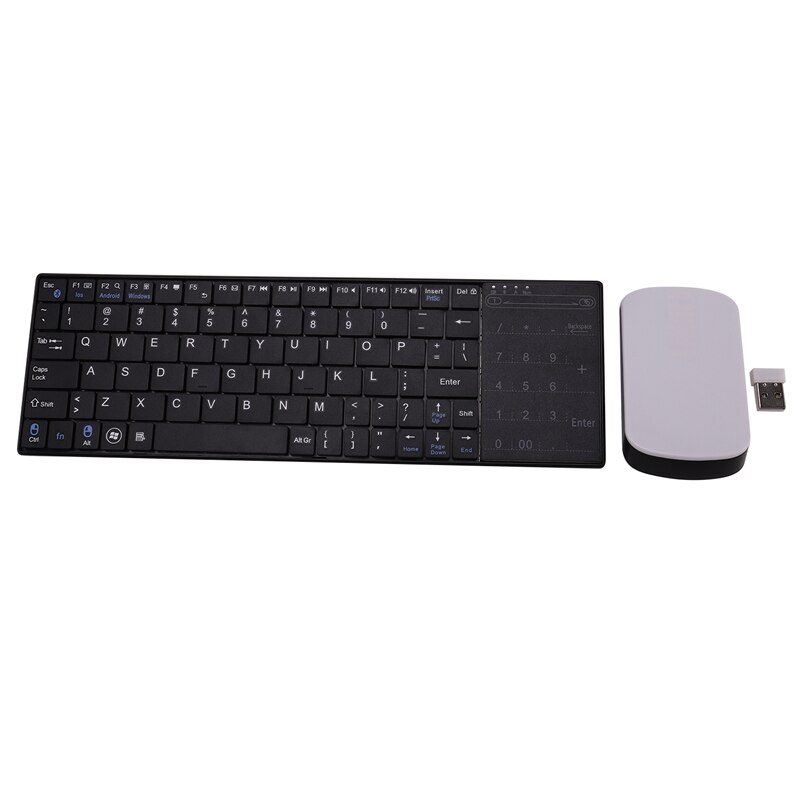 2.4G draadloos toetsenbord muisset, mini ultradun ergonomisch ontwerp Comfortabel aanvoelend toetsenbord voor thuis, op kantoor, op kantoor(Zwart