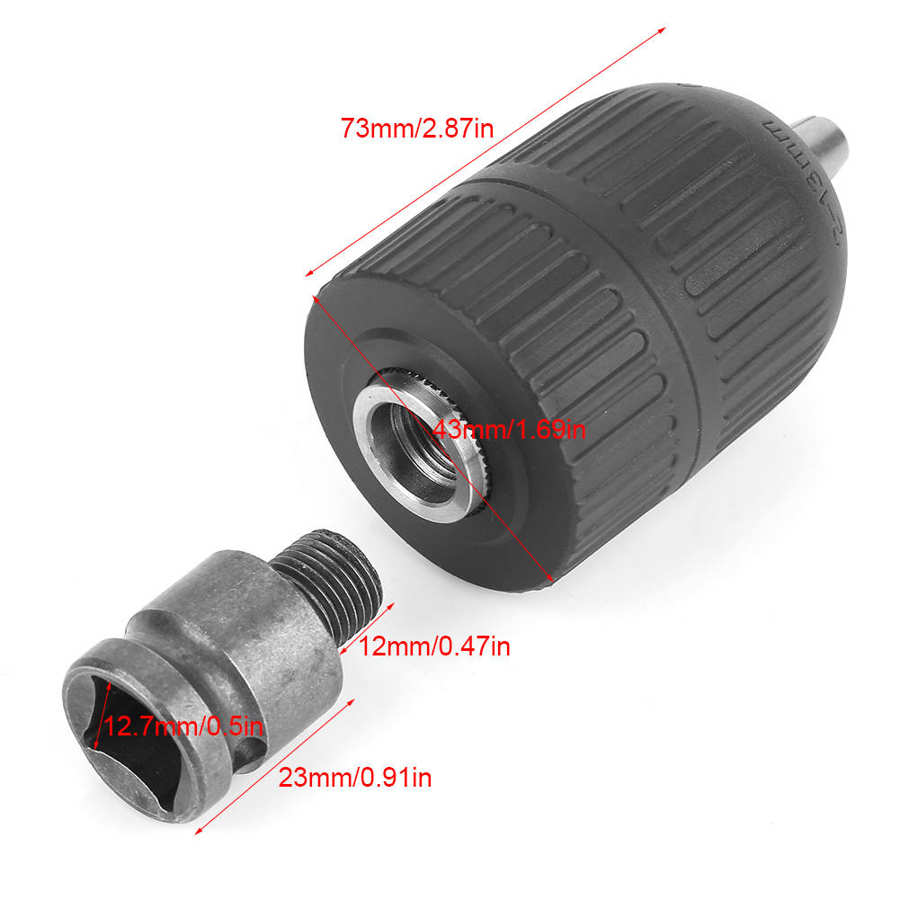 2-13mm Keyless Drill Chuck 1/2"-20UNF with 1/2 Chuck Adaptor