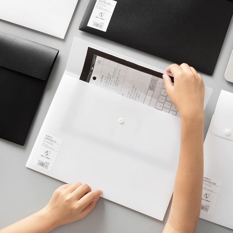 A3/A5/B5 Portable File Folder Big Capacity Document Bag Simple Business Briefcase Plastic Storage Organizer Snap Bag