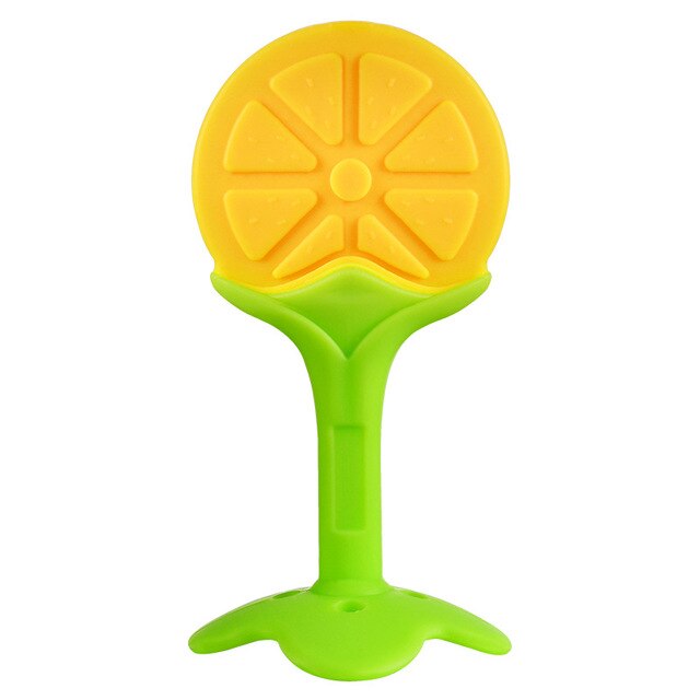 1Pcs Trekken Bijtring Banaan Veiligheid Bpa Gratis Food Grade Siliconen Fruit Baby Baby Kids Tandenborstel Speelgoed Baby Kauwen: Light Grey
