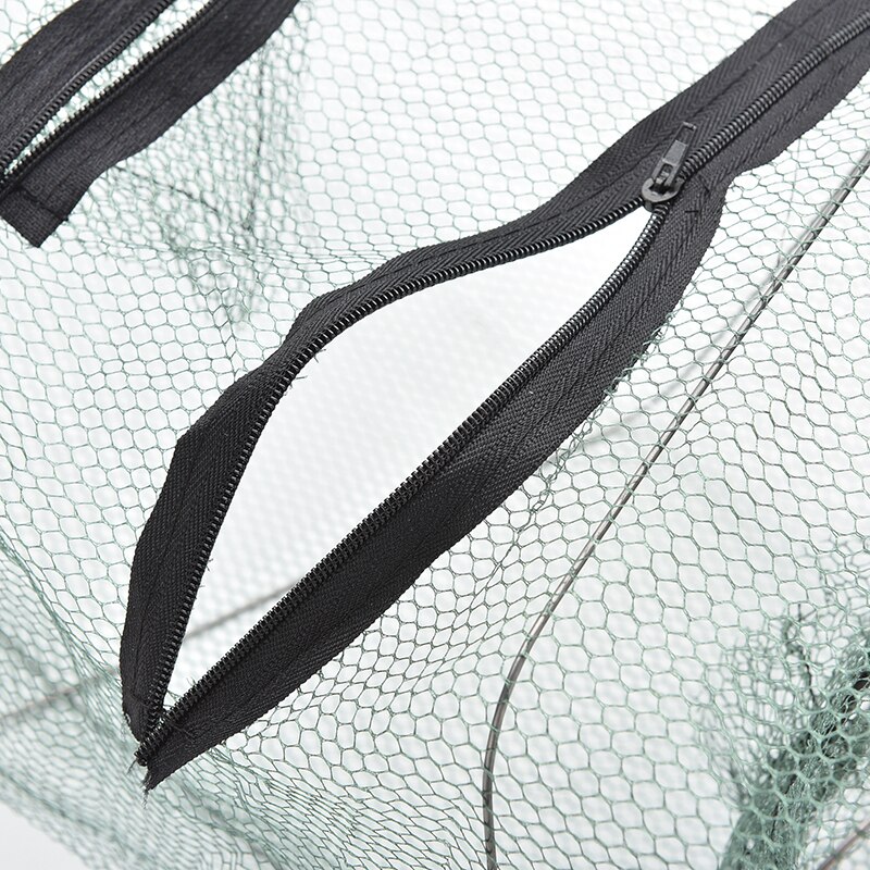 1 stk. sammenfoldelig nylon fiskenet fangst krabbe fisk crawdad rejer minnow mesh bur fiske lokkemad fælde cast dip drift reje net