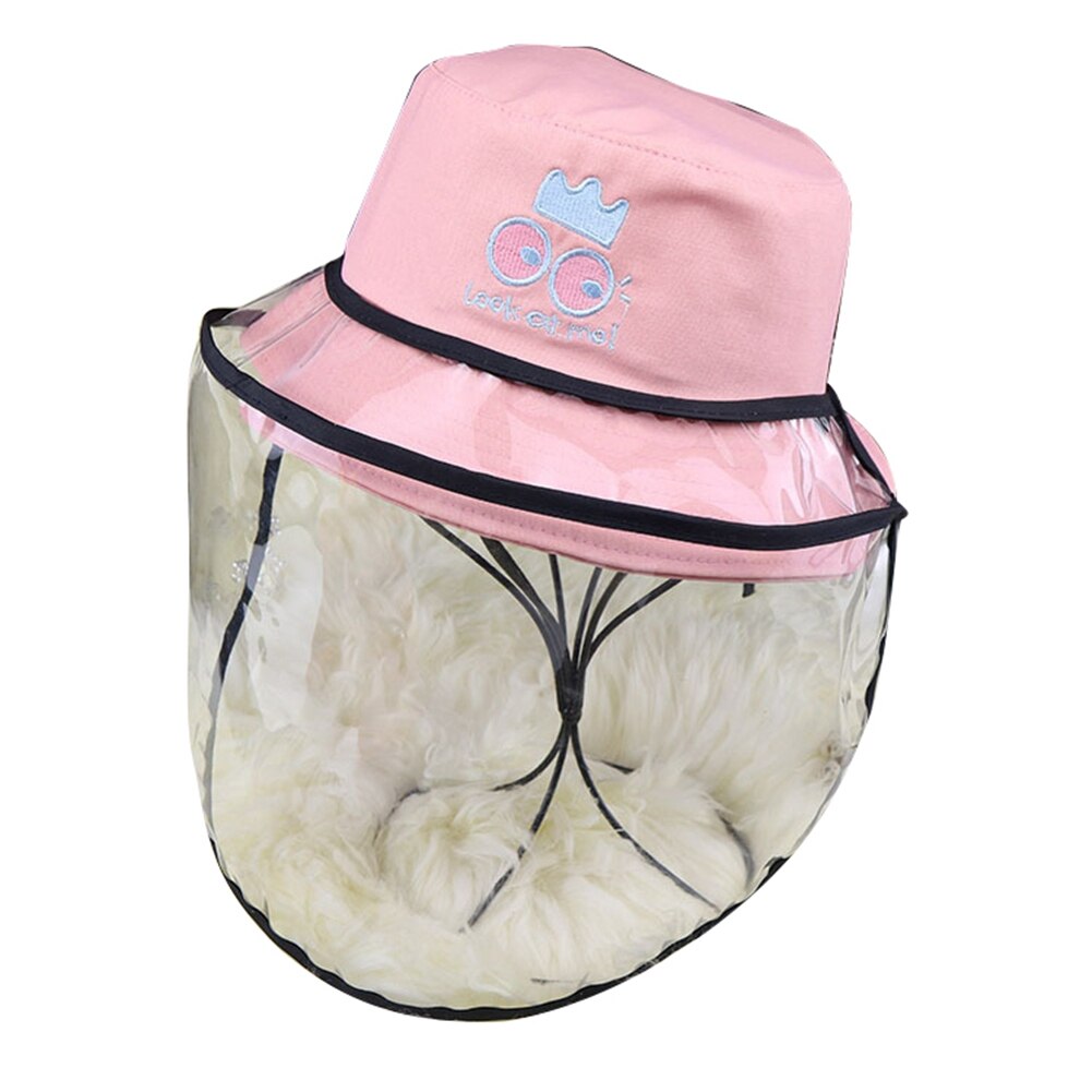 Skyddshatt barn barn tecknad söt hinkhatt anti-spott stänk uv vindmössor med genomskinlig ansiktsskärm: 5
