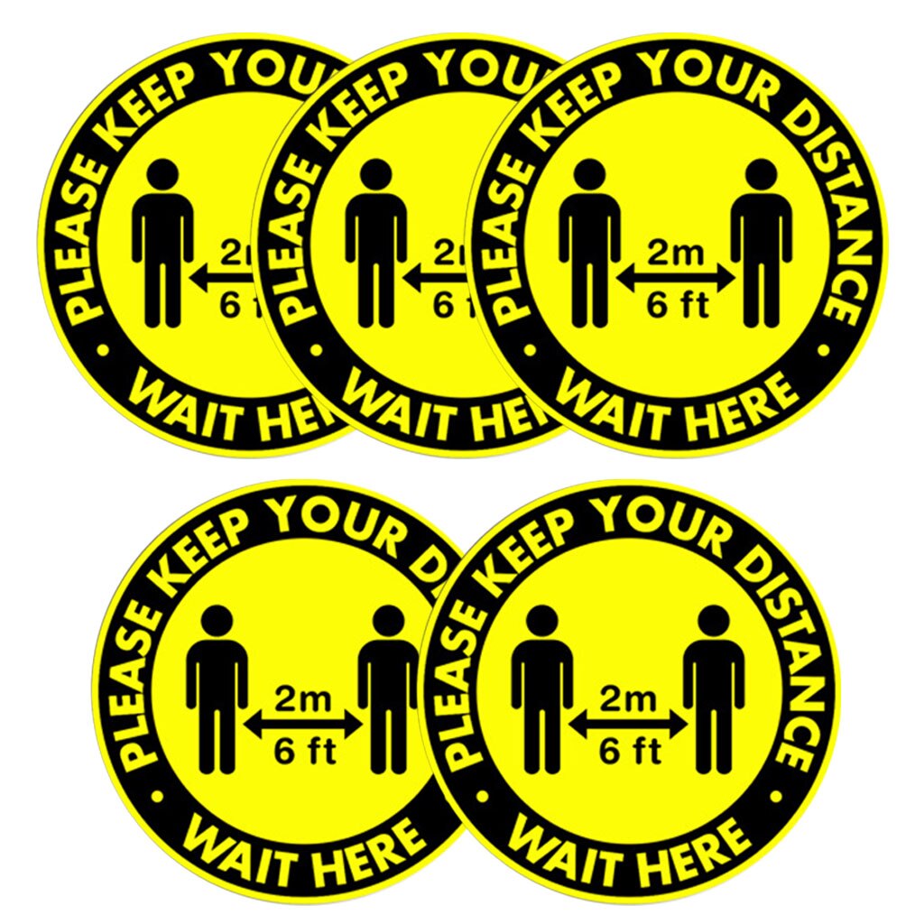 5x Social Distancing Floor Decals Safety Floor Sign Marking Direction for Queue: B