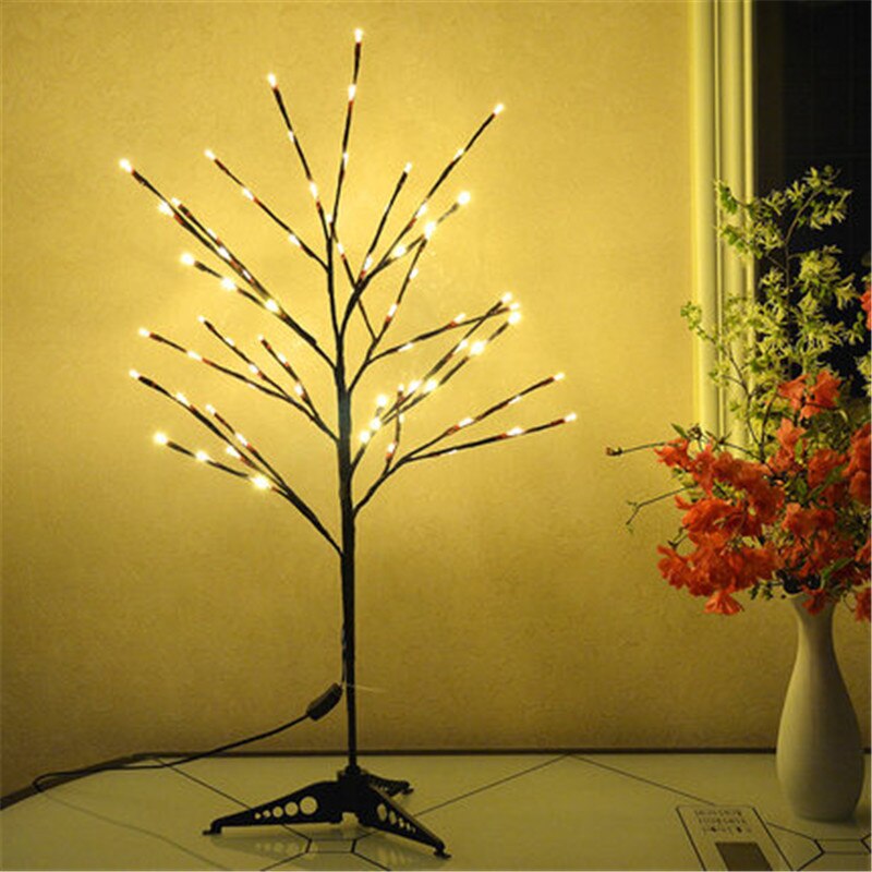80Cm Mini Kleine Kerstboom Licht Boom Inpluggen In Verlichting Led Kleur Van Macaron Woonkamer Slaapkamer Kerst Decoratie m3346: Licht Geel