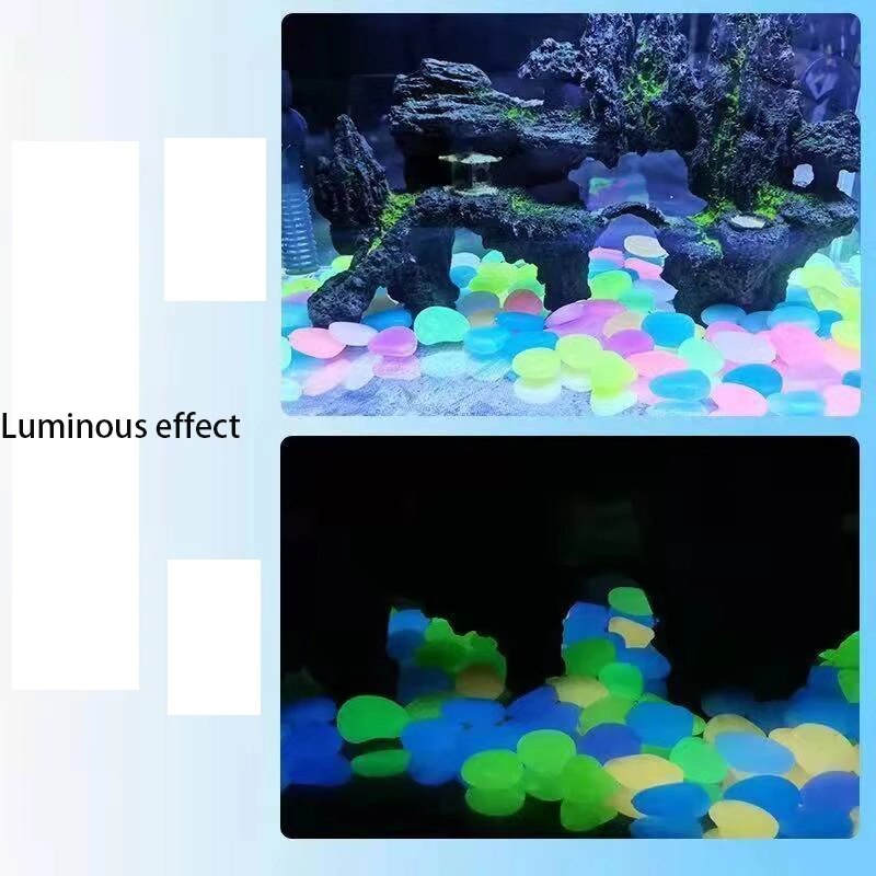 100/200 Stuks Tuin Decoratie Lichtgevende Steen Gloeit In Dark Decoratieve Steentjes Outdoor Aquarium Decoratie Pebble Aquarium