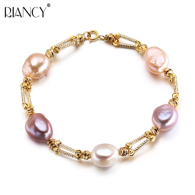 baroque natural freshwater pearl bracelet for women, trendy real pearl jewelry 925 silver birthday: multi pearl braclet