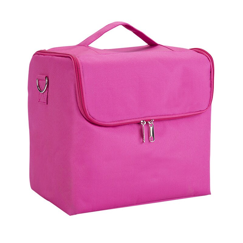 Valigetta per trucco professionale da donna borsa per cosmetici a spalla di grande capacità borsa per attrezzi multistrato valigia Bolso Mujer: rose Red