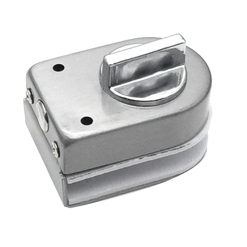 Glass Sliding Door Latch Lock Non-Apertured Stainless Steel Glass Door Lock for Shower Room Bathroom Accessories