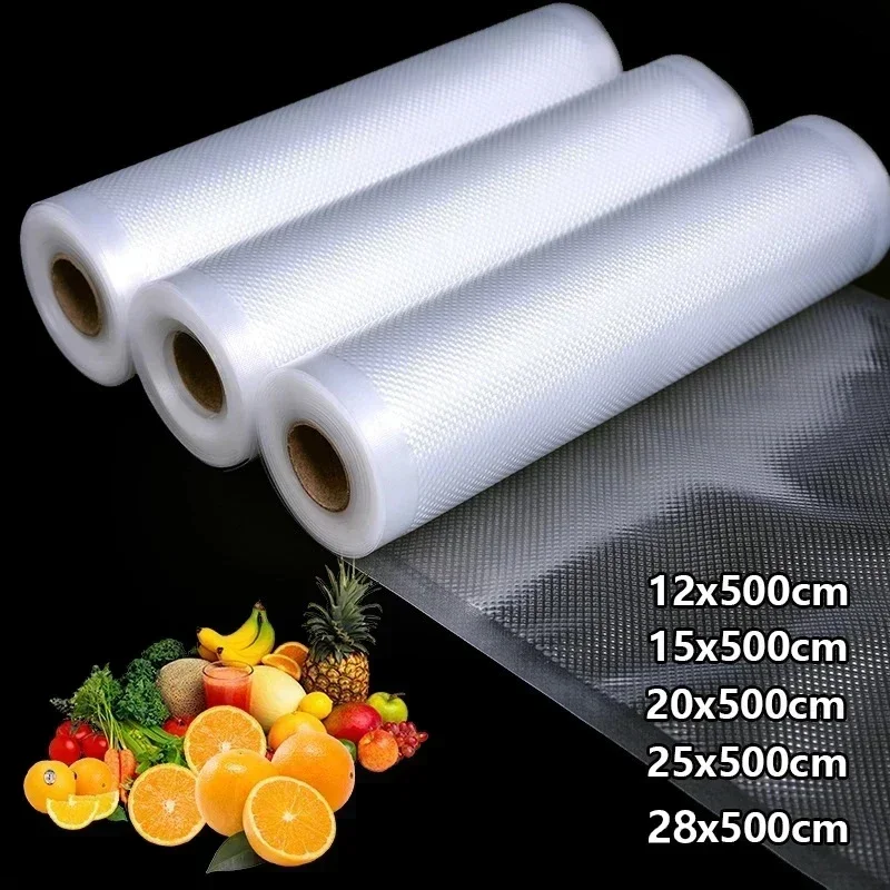 Lebensmittel-Vakuum beutel für Sous-Vide-Aufbewahrung verpackungs beutel für Vakuum ierer Fleisch Obst Gemüse 500cm/Rollen