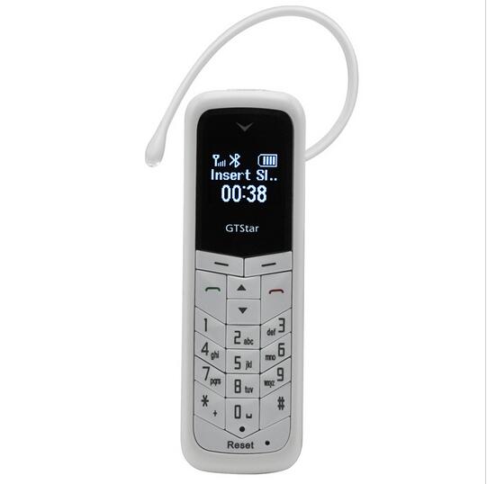 ) 2 stks/partij GT Ster GTStar BM50 Mini bluetooth handset telefoon 0.66 "mini mobiele telefoon oortelefoon dialer: 1 Black 1 White / WHITE