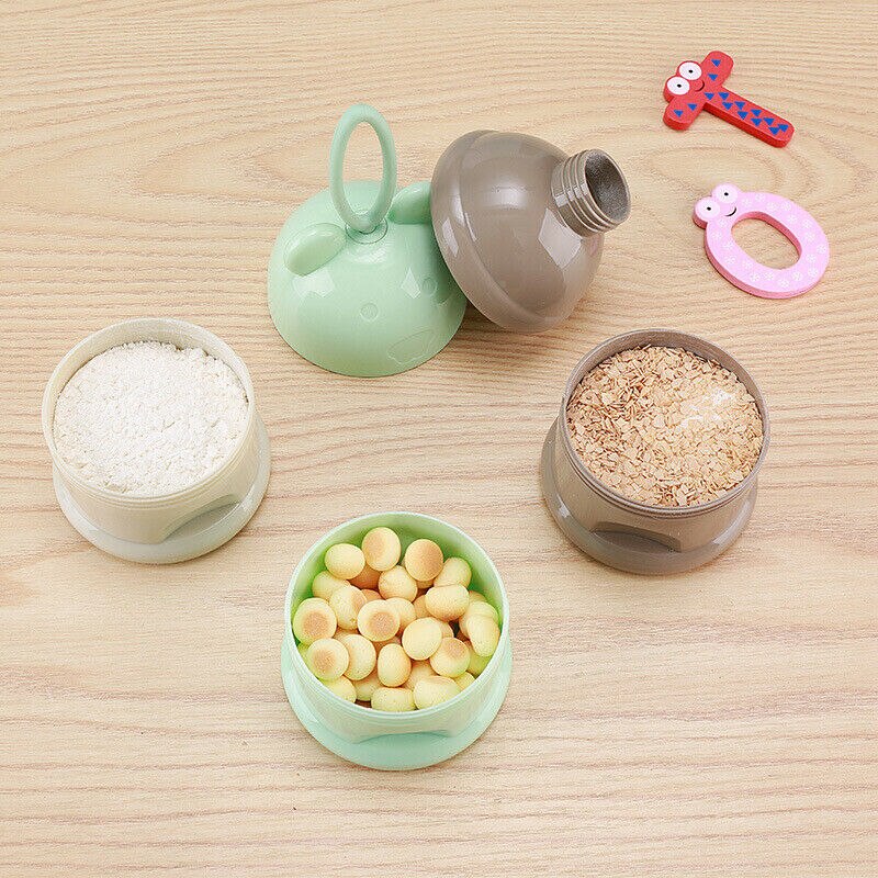 3- laags babymelkpoeder dispenser container opslag formule voedingsdoos
