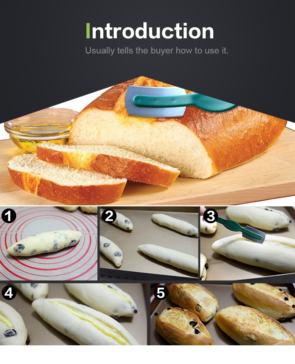 1pc europæiske brødbue buede brødkniv baguette skære fransk toasskærer vestlig stil baguette skære bageri værktøjer
