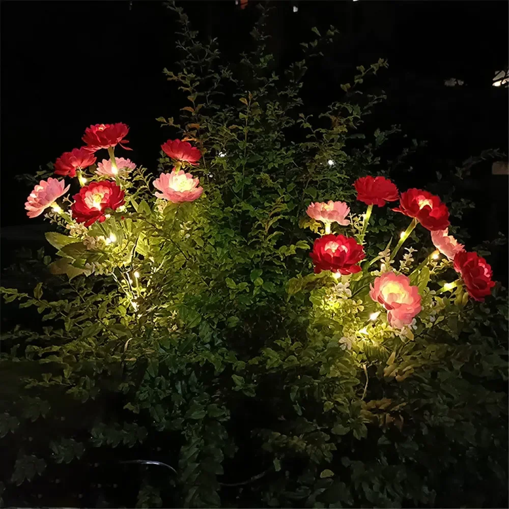 Außenbeleuchtung Weihnachten Solarleuchten Garten Schnee Lotusblume Rasenlampe für Hof Terrasse Blumenparty Lampe Hochzeit Muttertag: Blau
